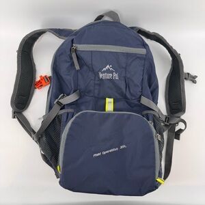 Blue and Gray Hiking Backpack with Padded Straps